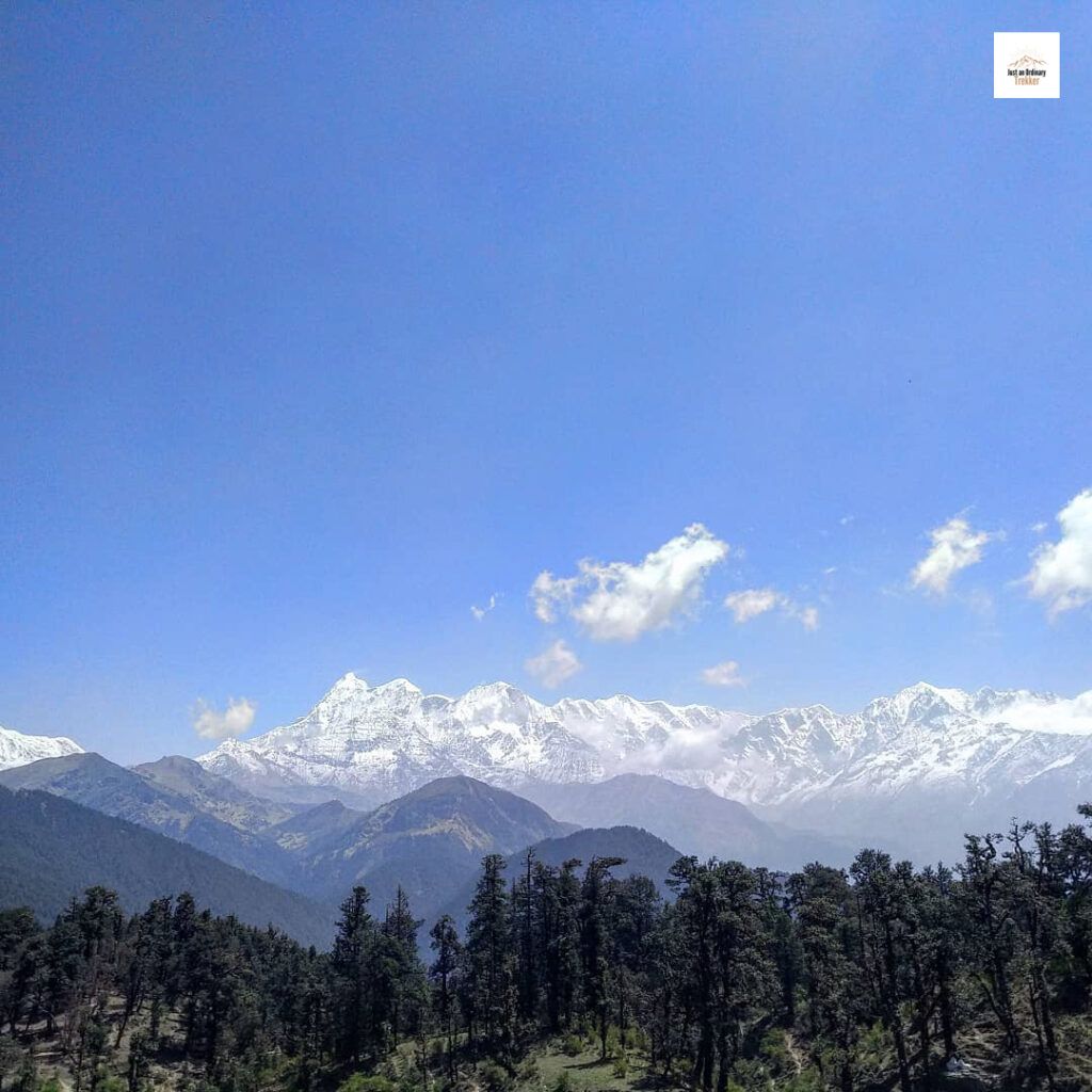 My first glimpse of the mighty Trishul from our Roopkund Trek!
