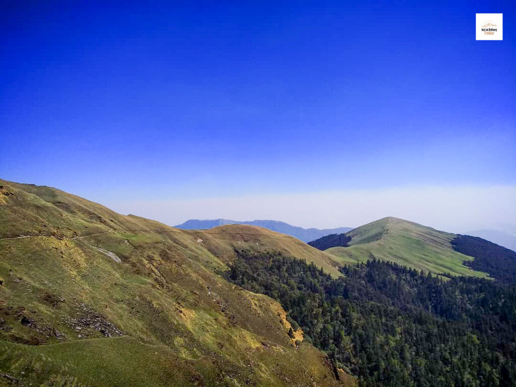 The view of Ali Bugyal seen all the way from the Bedni top during the Roopkund Trek!