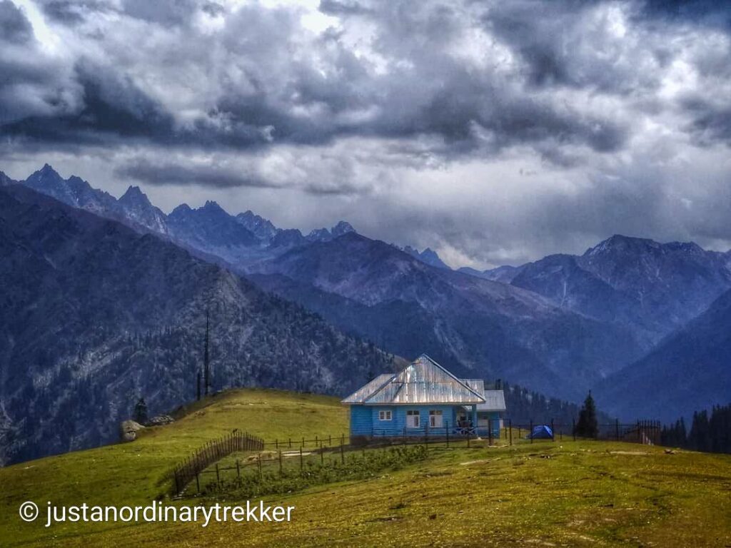 Small cottage along the trail to Naranag on the Kashmir Great Lakes Trek, just before entering the tree line.