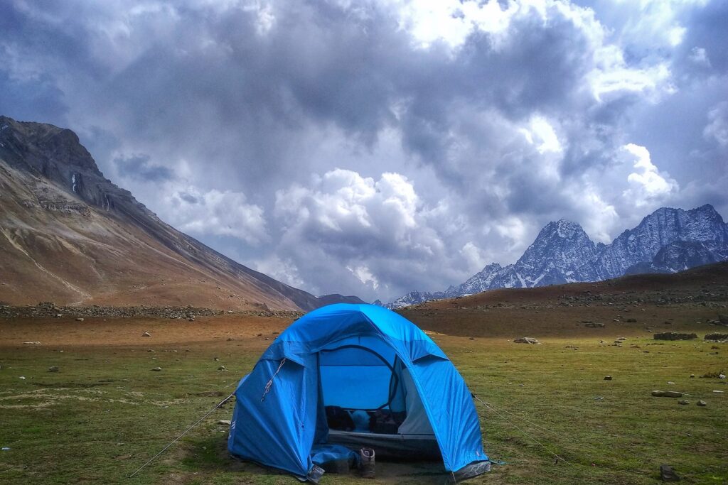 Conquering Nichnai Pass: Gateway to Kashmir Great Lakes Trek - With barren slopes on one side and snow-covered giants on the other, camping near Vishansar Lake felt nothing short of magical.