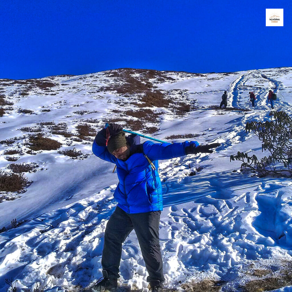 My failed attempt at dabbing while going up to Chandrashila!