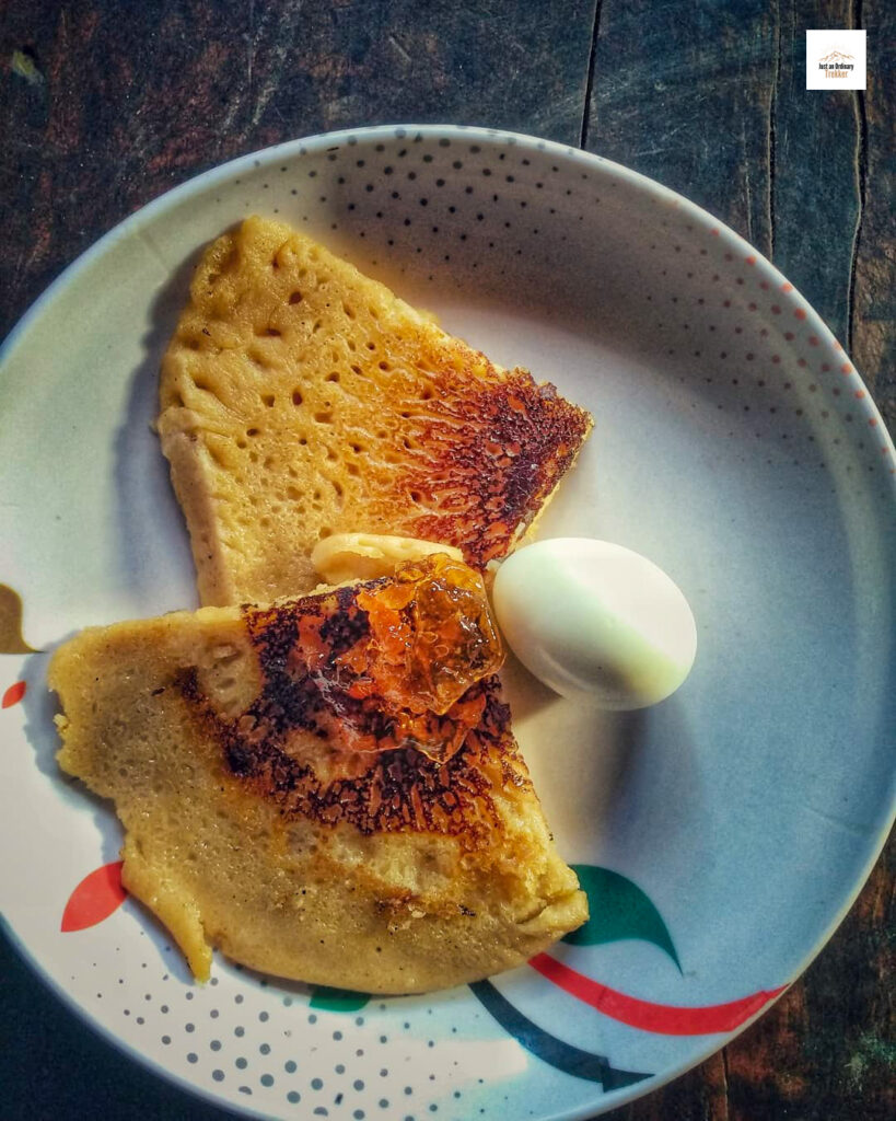 Pancake from Kalipokhri during Sandakphu Trek