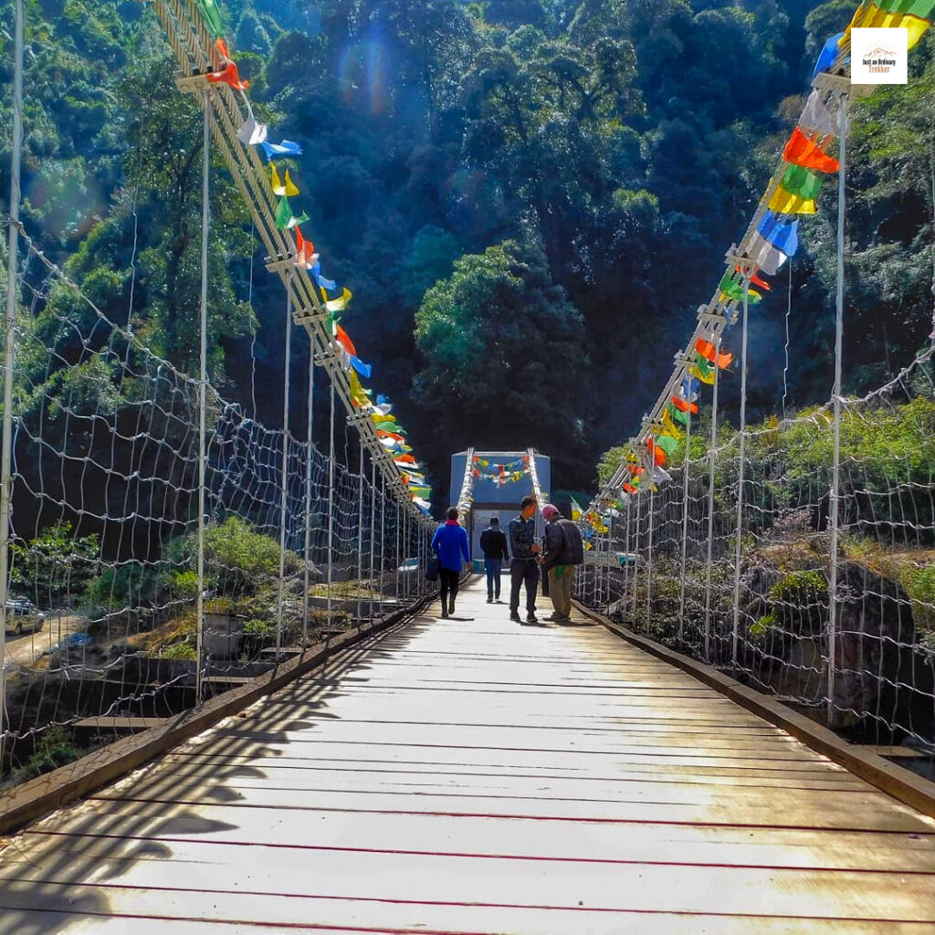 The beautiful Srikhola bridge, our end point of the Sandakphu trek!