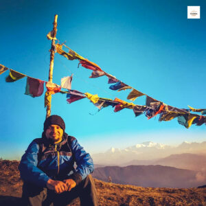 Sitting at Tumling with Sleeping Buddha in the background!