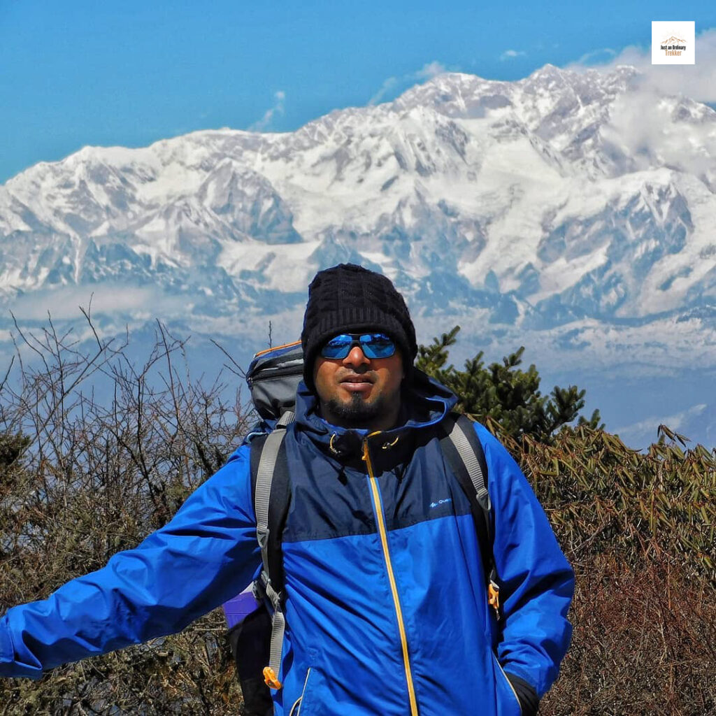 Standing in the backdrop of the mighty Kanchenjunga at Sandakphu!