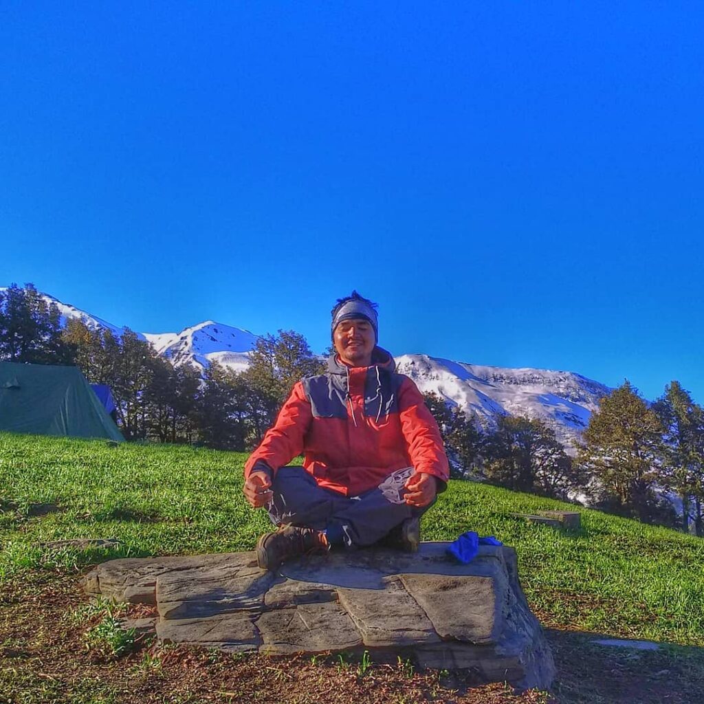Our Trek Leader Shailender conducting a yoga session on the last day!