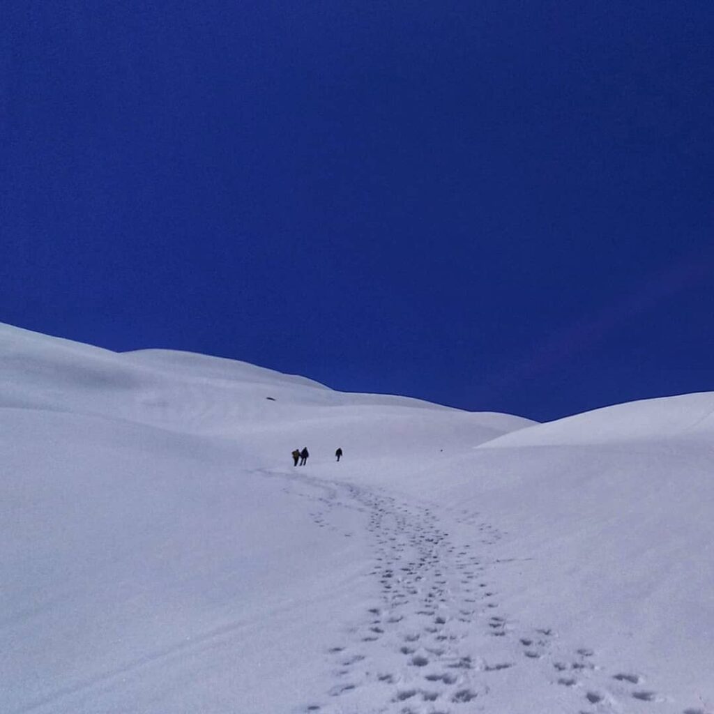 The long snowy trail to Bhrigu Lake post Rola Kholi!