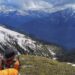 Chetramji enjoying the view after descending the snowing portion of the trail!