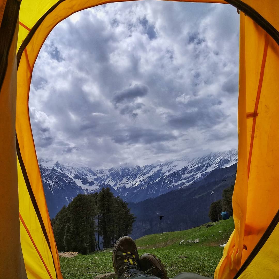 View from the campsite of Bhrigu Lake Trek